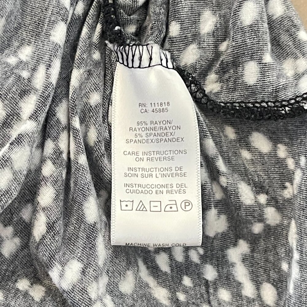 Michael Kors Small Knit Top Ruching V Neck Tie Sleeveless Black White Blouse MK - Picture 6 of 6